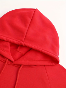 Men's Hoodie Raglan Sleeve Fleece Casual Winter Wear 100% Cotton Eco-Friendly Quick Dry 500g Black Red Pocket Design Regular Fit - Product Image 5
