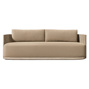 Premium Minimalist Solid Teak Wood Outdoor <b>Sofa</b> Luxury Upholstered Patio Couch Three Seaters Contemporary Lounge Furniture - Product Image 3