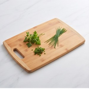 Tabla de Cortar Rectangular de Bambú Natural con Asa para Preparación de Alimentos en la Cocina - Product Image 1