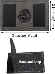 Parche rectangular de tela tejida con diseño bordado de la bandera de México, parche de tela para coser en uniformes y bolsos - Product Image 5