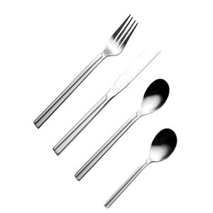 Ensemble de couverts minimalistes en acier inoxydable, fourchette, couteau, cuillère, finition miroir haute brillance, résistant à la rouille, durable, couverts de restauration pour la salle à manger - Product Image 1