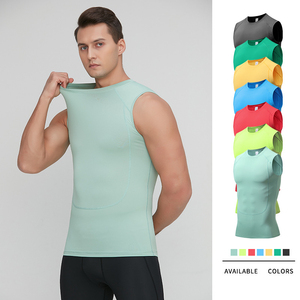 Mens Compression Tank <b>Top</b> Sleeveless Gym Shirt Athletic Workout Fitness Running Sports Base <b>Layer</b> Vest Activewear - Product Image 4