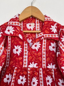 Wholesale <b>Kids</b> Other Apparel Girls Floral Printed Cotton Party Dress with Wide Collar Puffy Sleeves and Gathered <b>Flare</b> - Product Image 3
