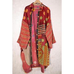 Chaqueta Kantha Hecha a Mano en India para Mujer, Abrigo de Algodón Vintage con Parches, Chaqueta Informal Estilo Boho - Product Image 1