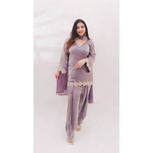 Vestido de Noche para Fiesta con Top y Salwar Farshi - Product Image 4