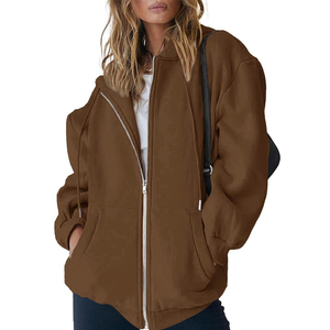 Direct Factory Supplier <b>Women</b> Winter Oversized <b>Zipper</b> <b>Hoodie</b> 100% Cotton Eco-Friendly Casual Streetwear Custom Sizes Available - Product Image 4