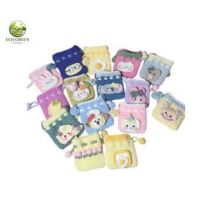 Bolso Mini de Ganchillo Hecho a Mano con Cordón, Monedero Personalizado de Punto, Estuche Pequeño para Joyas y Cables con Diseño de Frutas y Animales de Dibujos Animados, OEM - Product Image 1