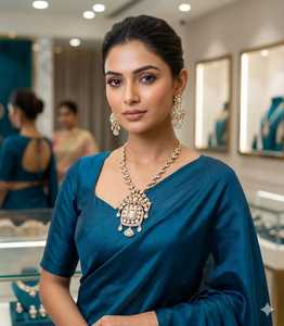 Wholesale High Quality New Vintage Copper Gold Plated Crystal Bridal Jewelry <b>Set</b> Long Mala Necklace Earrings Maang Party Wedding - Product Image 2