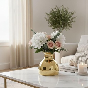 Luxury Handmade Metal Tabletop Flower <b>Vase</b> with Premium Finish Modern Eco-Friendly Home Decor - Product Image 2