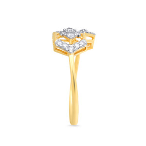 Luxurious 14K Gold Geometric Honeycomb Ring Full Pave Diamonds Inlay Minimalist Modern Fashion Ring for Her Birthday <b>Present</b> - Product Image 4