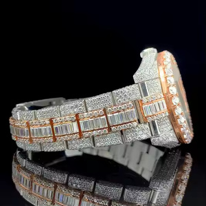 Montre de luxe pour homme Platinum Frost Apex, sertie de diamants Moissanite et de quartz, style diamant, montre-bracelet de luxe - Product Image 4