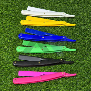 Navajas de barbero ABS con mango de plástico, cuchilla deslizante intercambiable, personalizables con logo, profesionales y personales - Product Image 6