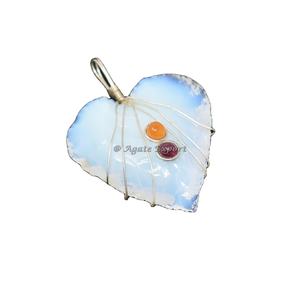 Meilleure vente pendentif indien en cristal naturel fait à la main pierre précieuse de guérison opale lune Citrine cornaline fil enroulé - Product Image 3