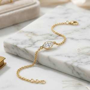 0.50CTW Marquise Bezel-<b>Set</b> Diamond Station Bracelet - Product Image 2