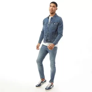 Casual Men's <b>Denim</b> <b>Jacket</b> 100% Cotton Single Breasted <b>Custom</b> Logo Print Autumn Streetwear Fashion Embroidery - Product Image 4