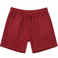 Shorts de sport texturés en maille gaufrée pour hommes, décontractés, avec poches latérales, taille élastique, fabricant de vêtements OEM ODM pour hommes