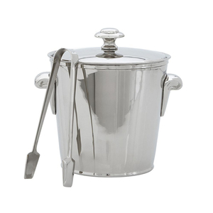 Seau à glace en acier inoxydable premium, refroidisseur à vin cannelé, refroidisseur à champagne en métal avec poignées annulaires pour la décoration de bars et d'hôtels - Product Image 2