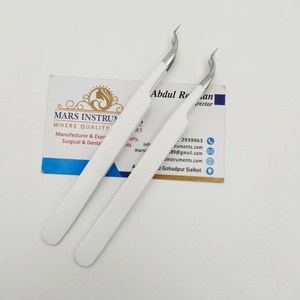 Pince à épiler pour extensions de cils, finition mate blanche, pince à cils solide de haute qualité - Product Image 3