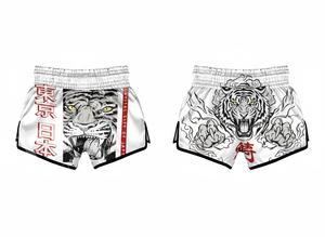 กางเกงมวยไทยผ้าโพลีเอสเตอร์ 100% ออกแบบลายพิมพ์แบบซับลิเมชั่นตามสั่ง ระบายอากาศได้ดี ทรงหลวม เหมาะสำหรับการฝึกซ้อมและแข่งขัน - Product Image 3