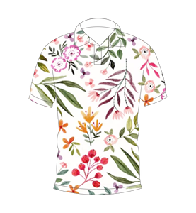 เสื้อโปโลผู้ชายสีขาวพิมพ์ลายดอกไม้หลากสีลำลองแขนสั้นแฟชั่นฤดูร้อน - Product Image 4