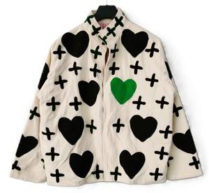 Chaqueta Suzani de Terciopelo 100% Algodón Ecológico con Estampado Floral Rosa de Moda para Invierno |   Forro de Algodón Bordado a Mano con Cruz de Corazones - Product Image 1