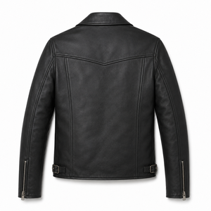 <b>Men's</b> Coated Vintage Genuine Leather Stand Collar Zipper Motorcycle <b>Jacket</b> Windproof Winter Outerwear OEM ODM Custom Logo - Product Image 2