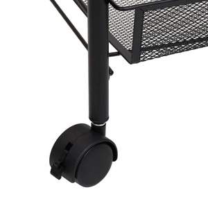 5-Tier Black Iron <b>Kitchen</b> Trolley 18.1"x10.2"x41.3" Versatile <b>Storage</b> Solution - Product Image 6