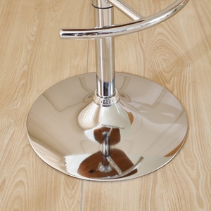 Charles Black PU Leather <b>Adjustable</b> Bar <b>Stool</b> Metal Base Modern Contemporary Design Cushioned Seat for Apartment Counter <b>Height</b> - Product Image 4