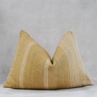 Ait Cc-1332 2023 Dernières Housses de Coussin Réversibles Artisanales en Mélange Laine Coton Rayées Géométriques avec Broderie Tissée et Pompons