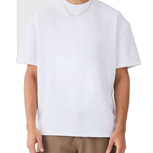Camiseta Casual de Manga Corta con Cuello Redondo, 100% Algodón, Estilo Vintage, Lavada, Blanca, Gruesa, 300g, Transpirable - Product Image 4