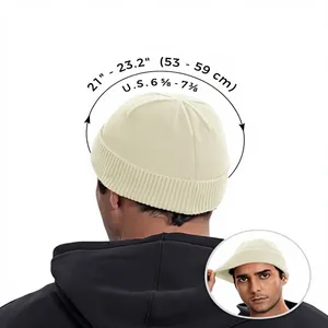 Bonnet court 100 % laine pour homme et femme, style pêcheur, tricoté à revers, chaud pour l'hiver, ajustable et extensible, en tricot côtelé - Product Image 5