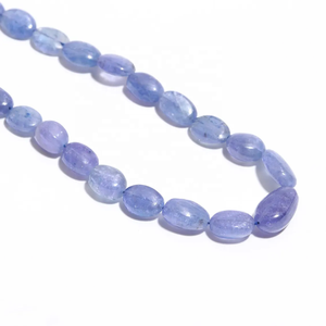 Cuentas ovaladas lisas de tanzanita natural de 16 pulgadas, 4x7mm, para fabricación de joyas, Material de piedra - Product Image 1