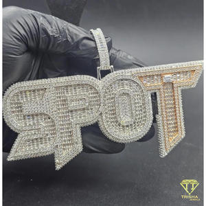 Collier avec pendentif en diamant Moissanite plaqué or, style Hip Hop Iced Out, cadeau pour homme et femme - Product Image 3