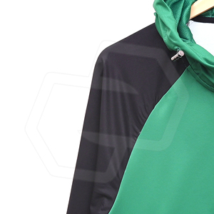 Chaqueta Cortavientos Verde con Capucha y Cierre de Cremallera para Hombre, Diseño Deportivo con Manga Raglán, Logotipo Frontal Estampado, Ajuste Regular, Ropa Exterior al por Mayor - Product Image 3