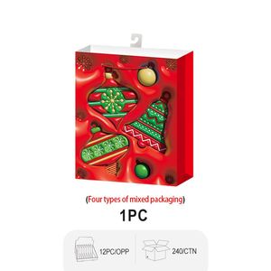 Confezione da 12 sacchetti regalo di natale rossi con manici di dimensioni assortite con cartoni animati di alberi per decorazioni di compleanno e feste 12 pz - Product Image 5