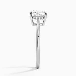 Bague solitaire en moissanite taille coussin or rose avec halo caché - Product Image 4