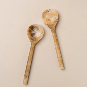 Ensemble de saladiers en résine FAIZA CRAFT avec ustensiles à salade, design antique écologique, compatible lave-vaisselle et micro-ondes - Product Image 3