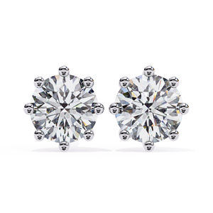 7.00mm Round Brilliant Moissanite Stud <b>Earrings</b> D Color VVS1 Solitaire Moissanite Diamond <b>Earrings</b> 18K Solid Gold - Product Image 1