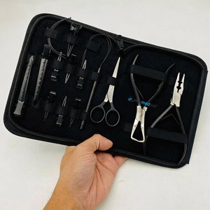 Kit de Herramientas de Acero Inoxidable de Grado Quirúrgico para Aplicación y Remoción de Micro Anillos, Color Negro Mate, Reutilizable, para Extensiones de Cabello - Product Image 2