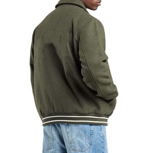 Veste varsity en laine brodée avec logo personnalisé pour homme, haute qualité, vintage, couleur matcha, veste varsity design. - Product Image 2