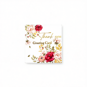 Carte de vœux écologique avec fleurs imprimées numériquement et estampées à l'or - Product Image 2