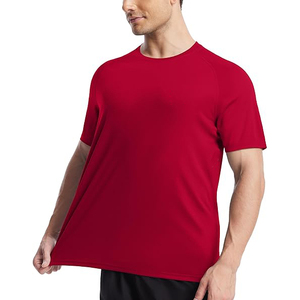 Camiseta de Compresión de Manga Corta para Hombre, Protección Solar UV SPF 50+, Secado Rápido, Color Rojo, para Natación y Surf, Venta al Por Mayor - Product Image 1