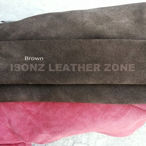 Maroon Suede <b>Leather</b> Hot-selling 100% Genuine Split Suede <b>Leather</b> for Shoes Belts Bags Linings - Product Image 2