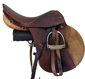 อานม้าหนังแท้พรีเมียมสำหรับเดรสสาจ พร้อมแผ่นรองเข่าหนังกลับ  ขาตีนตะขาบปรับได้  สะดวกสบาย ทนทาน  อะไหล่ทองเหลืองชุบนิกเกิล - Product Image 1