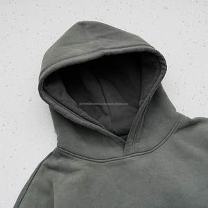 Sweat à capuche épais surdimensionné de qualité supérieure, 400 g/m², pour homme, style streetwear, déchiré, impression personnalisée sur écran - Product Image 3