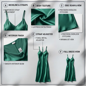 Elegant Women Satin Sleeveless V-Neck Knee Length Nightgown Solid Color Loose Fit Spring <b>Loungewear</b> Plus Size 100% Embroidered - Product Image 6