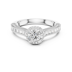 White Gold Finish 925 Sterling Silver Moissanite <b>Diamond</b> <b>Ring</b> Factory Wholesale Jewelry Manufacturer - Product Image 1