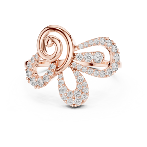 Luxury Diamond <b>Initial</b> Letter <b>Ring</b> in Rose Gold | Personalized Alphabet Statement <b>Ring</b> for Women Anniversary Gift - Product Image 4
