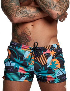 Short de bain homme taille basse de qualité supérieure, style boxer, avec poche arrière tendance, lavé, séchage rapide, respirant, pour la plage - Product Image 2