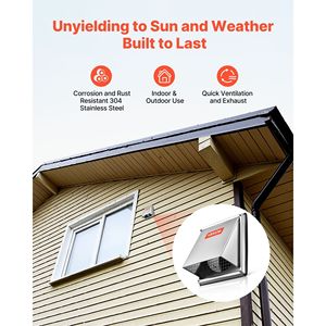Griglia di Ventilazione Quadrata da 4 Pollici in Acciaio Inox Premium con Protezione Integrata per Estrattore Esterno e Copertura - Product Image 3